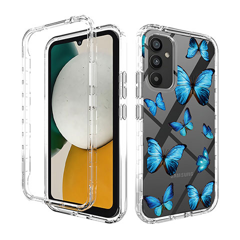 Silikon Hülle Handyhülle Ultra Dünn Flexible Schutzhülle Tasche Transparent Vorder und Rückseite 360 Grad Ganzkörper für Samsung Galaxy A34 5G Blau