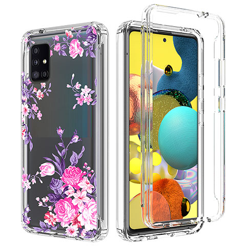 Silikon Hülle Handyhülle Ultra Dünn Flexible Schutzhülle Tasche Transparent Vorder und Rückseite 360 Grad Ganzkörper für Samsung Galaxy A51 4G Rosa