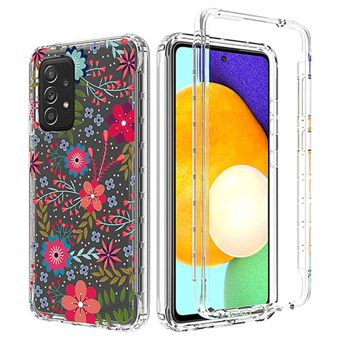 Silikon Hülle Handyhülle Ultra Dünn Flexible Schutzhülle Tasche Transparent Vorder und Rückseite 360 Grad Ganzkörper für Samsung Galaxy A52 4G Rot