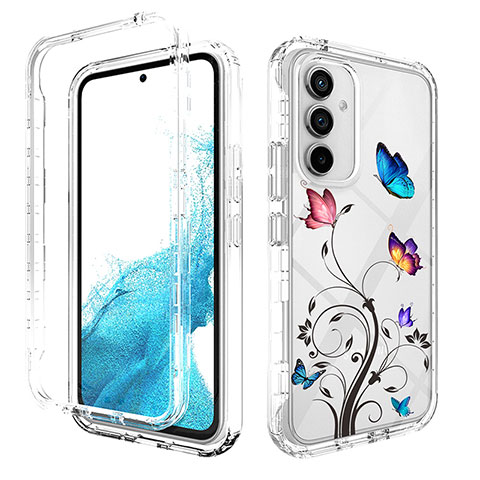 Silikon Hülle Handyhülle Ultra Dünn Flexible Schutzhülle Tasche Transparent Vorder und Rückseite 360 Grad Ganzkörper für Samsung Galaxy A54 5G Dunkelgrau