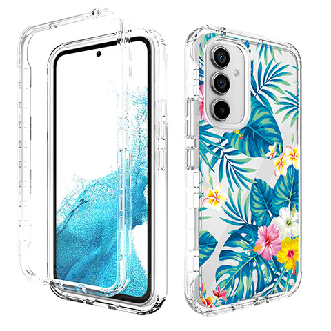 Silikon Hülle Handyhülle Ultra Dünn Flexible Schutzhülle Tasche Transparent Vorder und Rückseite 360 Grad Ganzkörper für Samsung Galaxy A54 5G Hellblau