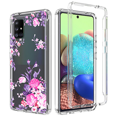 Silikon Hülle Handyhülle Ultra Dünn Flexible Schutzhülle Tasche Transparent Vorder und Rückseite 360 Grad Ganzkörper für Samsung Galaxy A71 4G A715 Rosa