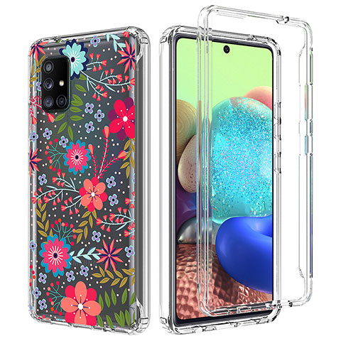 Silikon Hülle Handyhülle Ultra Dünn Flexible Schutzhülle Tasche Transparent Vorder und Rückseite 360 Grad Ganzkörper für Samsung Galaxy A71 4G A715 Rot