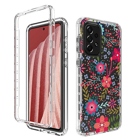 Silikon Hülle Handyhülle Ultra Dünn Flexible Schutzhülle Tasche Transparent Vorder und Rückseite 360 Grad Ganzkörper für Samsung Galaxy A73 5G Rot