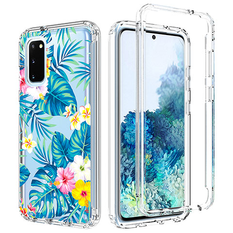 Silikon Hülle Handyhülle Ultra Dünn Flexible Schutzhülle Tasche Transparent Vorder und Rückseite 360 Grad Ganzkörper für Samsung Galaxy S20 Hellblau