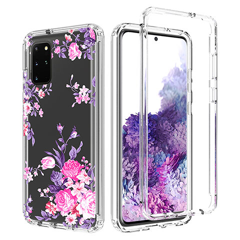 Silikon Hülle Handyhülle Ultra Dünn Flexible Schutzhülle Tasche Transparent Vorder und Rückseite 360 Grad Ganzkörper für Samsung Galaxy S20 Plus 5G Rosa