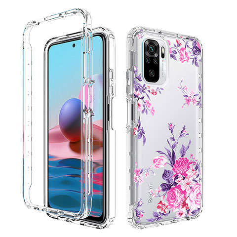 Silikon Hülle Handyhülle Ultra Dünn Flexible Schutzhülle Tasche Transparent Vorder und Rückseite 360 Grad Ganzkörper für Xiaomi Poco M5S Rosa