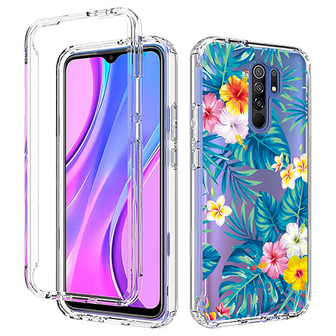 Silikon Hülle Handyhülle Ultra Dünn Flexible Schutzhülle Tasche Transparent Vorder und Rückseite 360 Grad Ganzkörper für Xiaomi Redmi 9 Hellblau