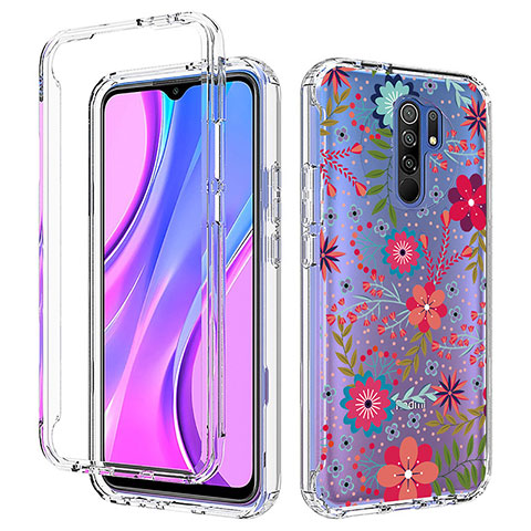 Silikon Hülle Handyhülle Ultra Dünn Flexible Schutzhülle Tasche Transparent Vorder und Rückseite 360 Grad Ganzkörper für Xiaomi Redmi 9 Prime India Rot