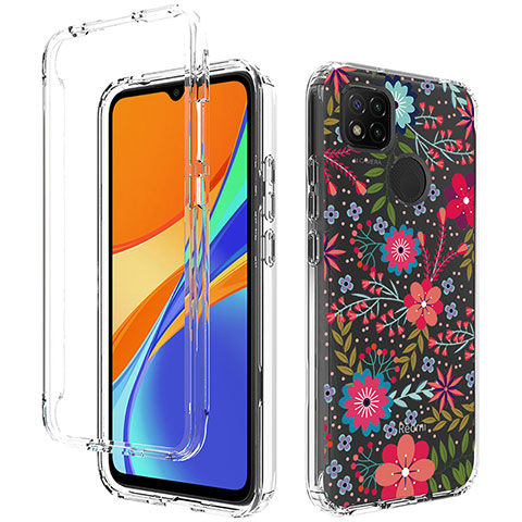 Silikon Hülle Handyhülle Ultra Dünn Flexible Schutzhülle Tasche Transparent Vorder und Rückseite 360 Grad Ganzkörper für Xiaomi Redmi 9C NFC Rot