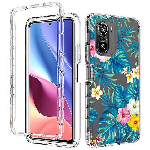 Silikon Hülle Handyhülle Ultra Dünn Flexible Schutzhülle Tasche Transparent Vorder und Rückseite 360 Grad Ganzkörper für Xiaomi Redmi K40 Pro 5G Hellblau