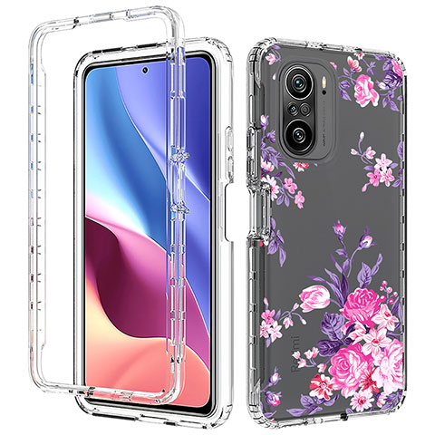 Silikon Hülle Handyhülle Ultra Dünn Flexible Schutzhülle Tasche Transparent Vorder und Rückseite 360 Grad Ganzkörper für Xiaomi Redmi K40 Pro+ Plus 5G Rosa