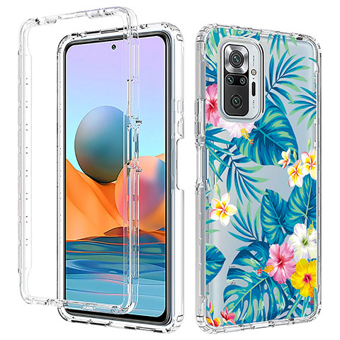 Silikon Hülle Handyhülle Ultra Dünn Flexible Schutzhülle Tasche Transparent Vorder und Rückseite 360 Grad Ganzkörper für Xiaomi Redmi Note 10 Pro 4G Hellblau