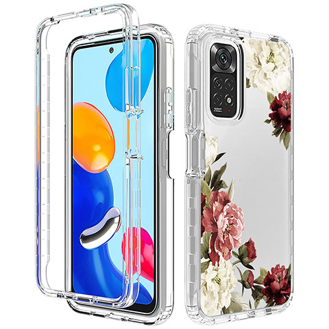 Silikon Hülle Handyhülle Ultra Dünn Flexible Schutzhülle Tasche Transparent Vorder und Rückseite 360 Grad Ganzkörper für Xiaomi Redmi Note 11S 4G Braun