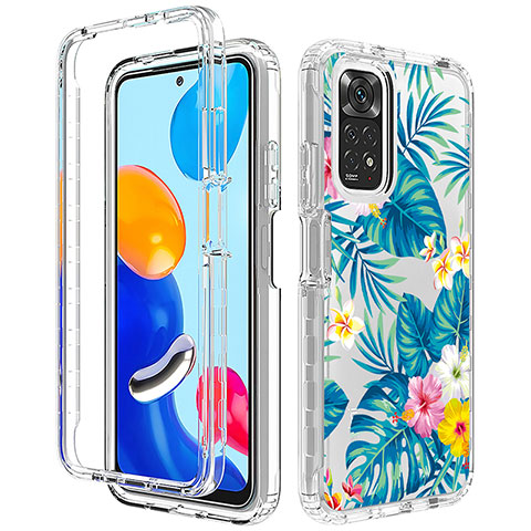 Silikon Hülle Handyhülle Ultra Dünn Flexible Schutzhülle Tasche Transparent Vorder und Rückseite 360 Grad Ganzkörper für Xiaomi Redmi Note 11S 4G Hellblau