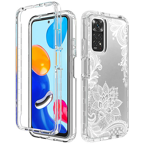 Silikon Hülle Handyhülle Ultra Dünn Flexible Schutzhülle Tasche Transparent Vorder und Rückseite 360 Grad Ganzkörper für Xiaomi Redmi Note 11S 4G Weiß