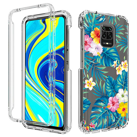 Silikon Hülle Handyhülle Ultra Dünn Flexible Schutzhülle Tasche Transparent Vorder und Rückseite 360 Grad Ganzkörper für Xiaomi Redmi Note 9 Pro Max Hellblau