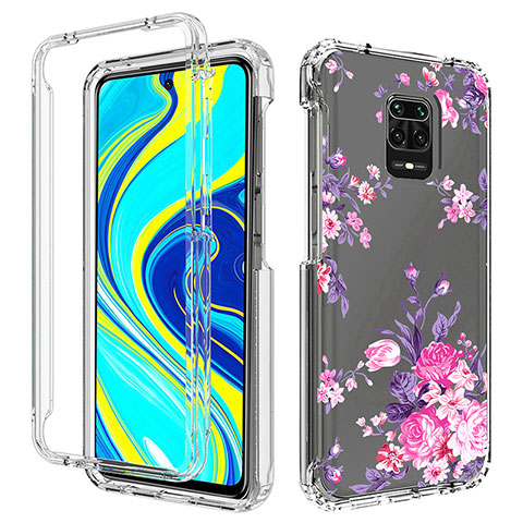 Silikon Hülle Handyhülle Ultra Dünn Flexible Schutzhülle Tasche Transparent Vorder und Rückseite 360 Grad Ganzkörper für Xiaomi Redmi Note 9 Pro Max Rosa