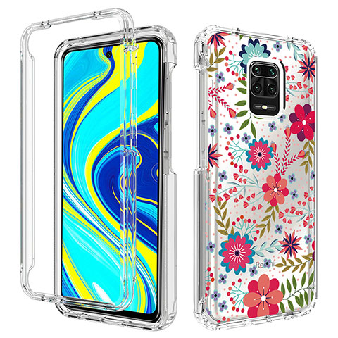 Silikon Hülle Handyhülle Ultra Dünn Flexible Schutzhülle Tasche Transparent Vorder und Rückseite 360 Grad Ganzkörper für Xiaomi Redmi Note 9 Pro Max Rot