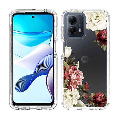 Silikon Hülle Handyhülle Ultra Dünn Flexible Schutzhülle Tasche Transparent Vorder und Rückseite 360 Grad Ganzkörper JX1 für Motorola Moto G 5G (2023) Braun