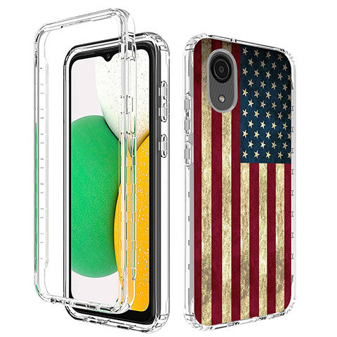 Silikon Hülle Handyhülle Ultra Dünn Flexible Schutzhülle Tasche Transparent Vorder und Rückseite 360 Grad Ganzkörper JX1 für Samsung Galaxy A03 Core Plusfarbig