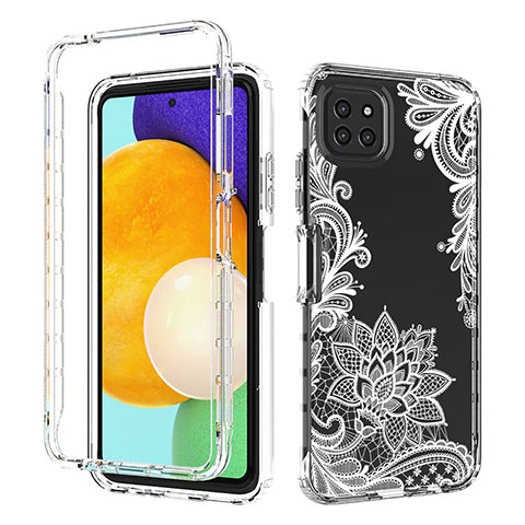 Silikon Hülle Handyhülle Ultra Dünn Flexible Schutzhülle Tasche Transparent Vorder und Rückseite 360 Grad Ganzkörper JX1 für Samsung Galaxy A22s 5G Weiß