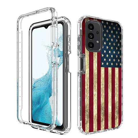 Silikon Hülle Handyhülle Ultra Dünn Flexible Schutzhülle Tasche Transparent Vorder und Rückseite 360 Grad Ganzkörper JX1 für Samsung Galaxy A23 4G Plusfarbig