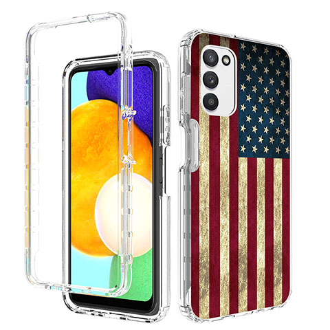 Silikon Hülle Handyhülle Ultra Dünn Flexible Schutzhülle Tasche Transparent Vorder und Rückseite 360 Grad Ganzkörper JX3 für Samsung Galaxy A02s Plusfarbig