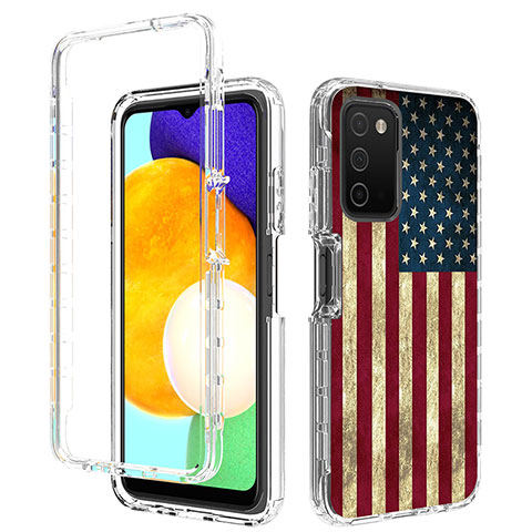 Silikon Hülle Handyhülle Ultra Dünn Flexible Schutzhülle Tasche Transparent Vorder und Rückseite 360 Grad Ganzkörper JX4 für Samsung Galaxy A02s Plusfarbig