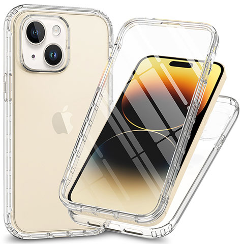 Silikon Hülle Handyhülle Ultra Dünn Flexible Schutzhülle Tasche Transparent Vorder und Rückseite 360 Grad Ganzkörper ZJ1 für Apple iPhone 13 Klar