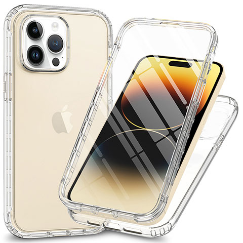 Silikon Hülle Handyhülle Ultra Dünn Flexible Schutzhülle Tasche Transparent Vorder und Rückseite 360 Grad Ganzkörper ZJ1 für Apple iPhone 13 Pro Klar