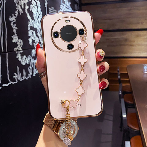 Silikon Hülle Handyhülle Ultra Dünn Flexible Schutzhülle Tasche TS1 für Huawei Mate 60 Rosegold