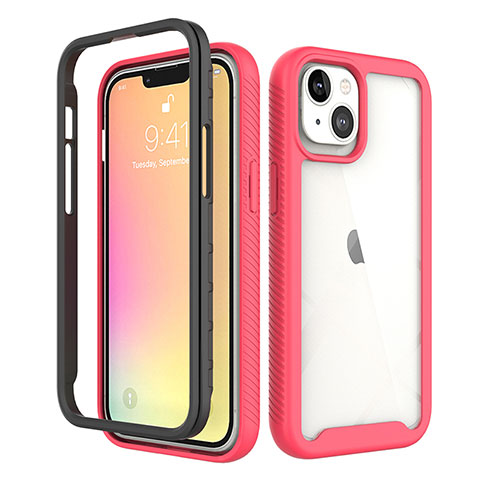 Silikon Hülle Handyhülle Ultra Dünn Flexible Schutzhülle Tasche Vorder und Rückseite 360 Grad Ganzkörper für Apple iPhone 13 Mini Rot und Schwarz