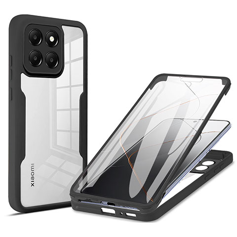 Silikon Hülle Handyhülle Ultra Dünn Flexible Schutzhülle Tasche Vorder und Rückseite 360 Grad Ganzkörper für Xiaomi Mi 14 Pro 5G Schwarz