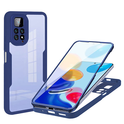 Silikon Hülle Handyhülle Ultra Dünn Flexible Schutzhülle Tasche Vorder und Rückseite 360 Grad Ganzkörper für Xiaomi Redmi Note 11 4G (2022) Blau