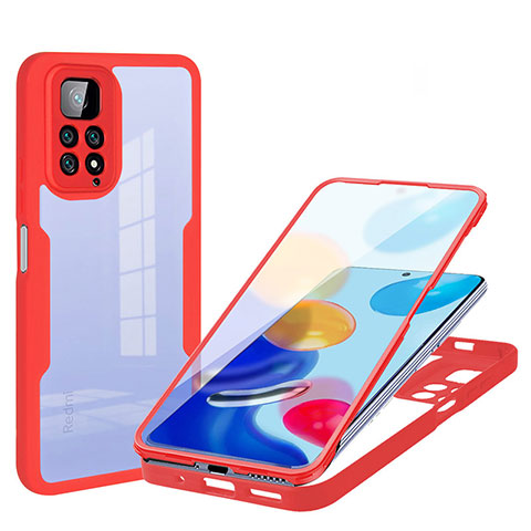 Silikon Hülle Handyhülle Ultra Dünn Flexible Schutzhülle Tasche Vorder und Rückseite 360 Grad Ganzkörper für Xiaomi Redmi Note 11S 4G Rot