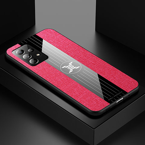 Silikon Hülle Handyhülle Ultra Dünn Flexible Schutzhülle Tasche X01L für Samsung Galaxy A52 4G Rot