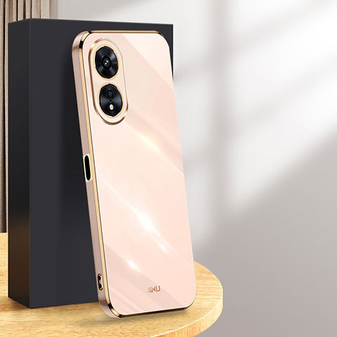 Silikon Hülle Handyhülle Ultra Dünn Flexible Schutzhülle Tasche XL1 für Oppo A38 Rosegold