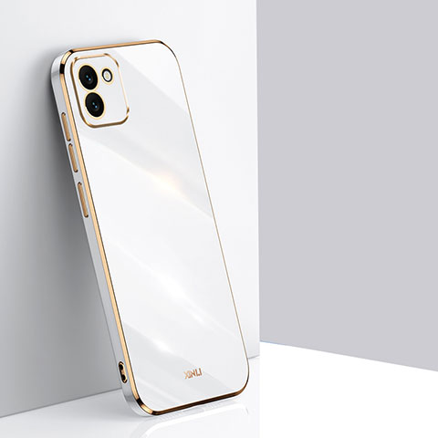Silikon Hülle Handyhülle Ultra Dünn Flexible Schutzhülle Tasche XL1 für Samsung Galaxy A03 Weiß