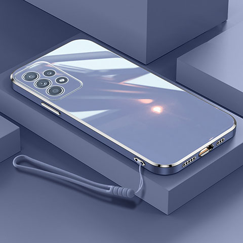 Silikon Hülle Handyhülle Ultra Dünn Flexible Schutzhülle Tasche XL2 für Samsung Galaxy A52 4G Lavendel Grau