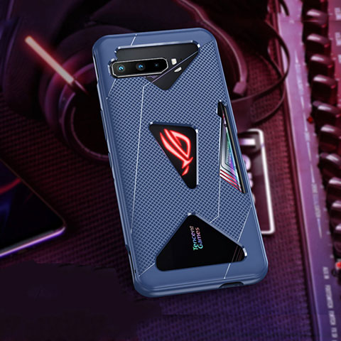 Silikon Hülle Handyhülle Ultra Dünn Flexible Schutzhülle Tasche ZJ1 für Asus ROG Phone 3 Strix ZS661KS Blau