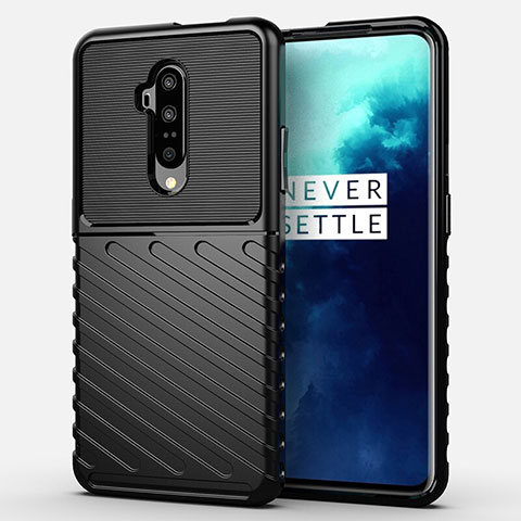 Silikon Hülle Handyhülle Ultra Dünn Schutzhülle 360 Grad Tasche A01 für OnePlus 7T Pro 5G Schwarz