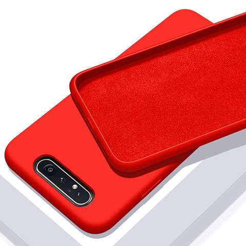 Silikon Hülle Handyhülle Ultra Dünn Schutzhülle 360 Grad Tasche C01 für Samsung Galaxy A80 Rot