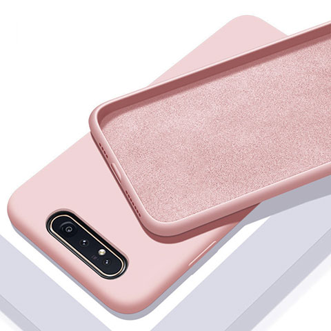 Silikon Hülle Handyhülle Ultra Dünn Schutzhülle 360 Grad Tasche C01 für Samsung Galaxy A90 4G Rosa