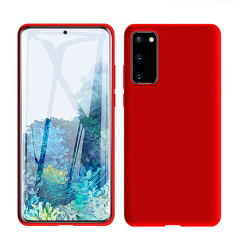 Silikon Hülle Handyhülle Ultra Dünn Schutzhülle 360 Grad Tasche C01 für Samsung Galaxy S20 5G Rot