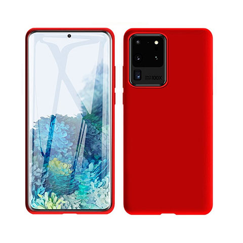 Silikon Hülle Handyhülle Ultra Dünn Schutzhülle 360 Grad Tasche C01 für Samsung Galaxy S20 Ultra Rot