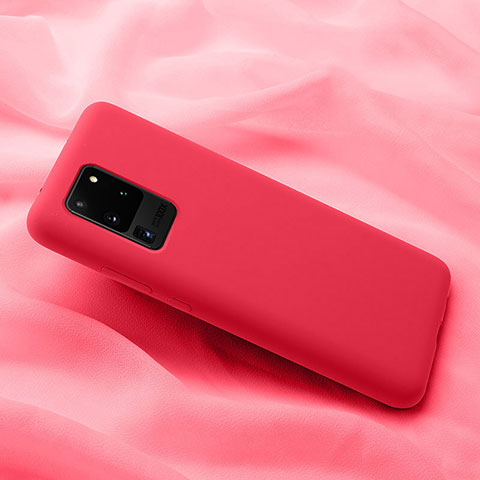 Silikon Hülle Handyhülle Ultra Dünn Schutzhülle 360 Grad Tasche C02 für Samsung Galaxy S20 Ultra 5G Rot