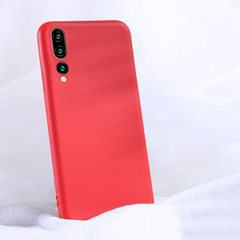 Silikon Hülle Handyhülle Ultra Dünn Schutzhülle 360 Grad Tasche C04 für Huawei P20 Pro Rot