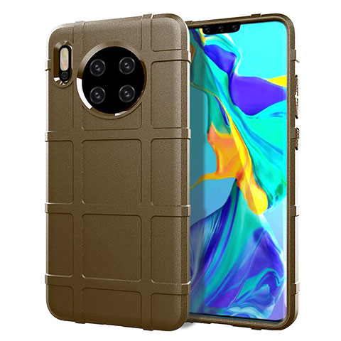 Silikon Hülle Handyhülle Ultra Dünn Schutzhülle 360 Grad Tasche C05 für Huawei Mate 30 Pro Braun