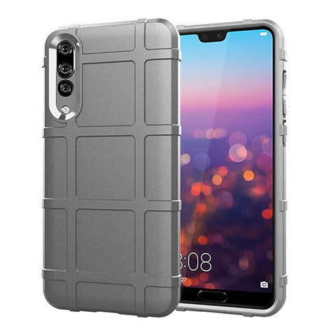 Silikon Hülle Handyhülle Ultra Dünn Schutzhülle 360 Grad Tasche C06 für Huawei P20 Pro Silber